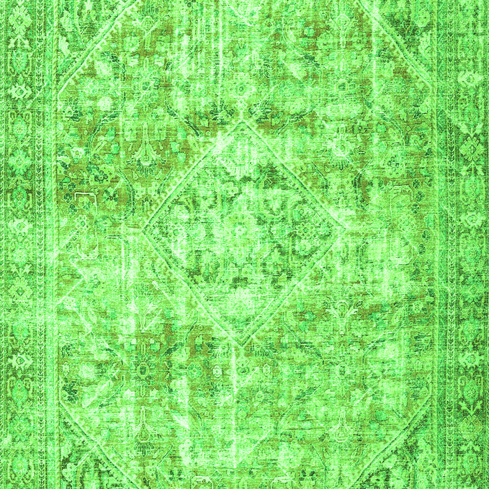 Serging Thickness of Machine Washable Persian Green Traditional Area Rugs, wshtr4140grn