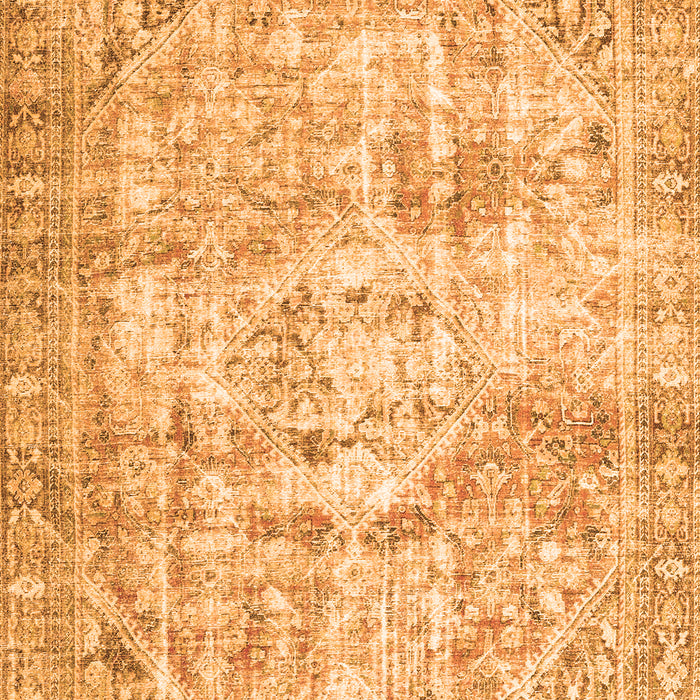 Serging Thickness of Machine Washable Persian Orange Traditional Area Rugs, wshtr4140org