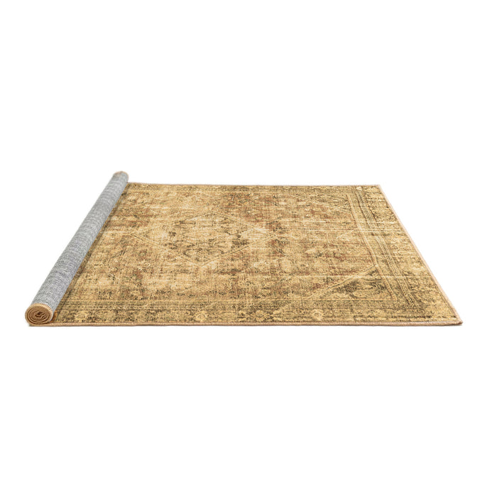 Sideview of Machine Washable Persian Brown Traditional Rug, wshtr4140brn