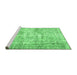 Sideview of Machine Washable Persian Emerald Green Traditional Area Rugs, wshtr4140emgrn