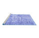 Sideview of Machine Washable Persian Blue Traditional Rug, wshtr4140blu