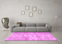 Machine Washable Persian Pink Traditional Rug, wshtr4140pnk