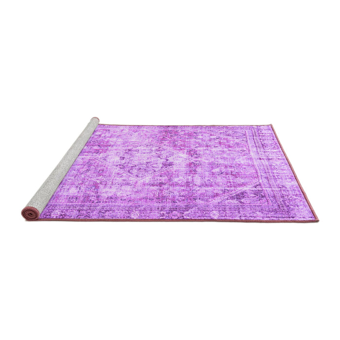 Sideview of Machine Washable Persian Purple Traditional Area Rugs, wshtr4140pur