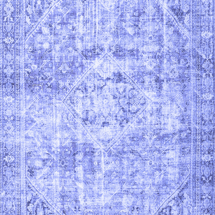 Machine Washable Persian Blue Traditional Rug, wshtr4140blu
