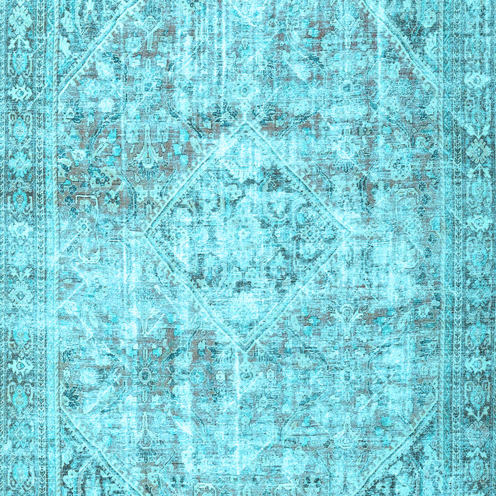 Machine Washable Persian Light Blue Traditional Rug, wshtr4140lblu