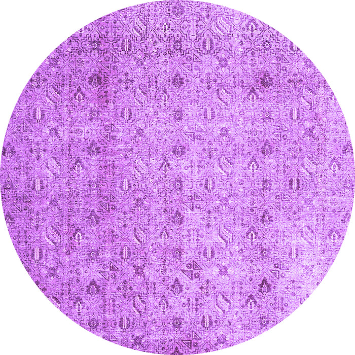 Round Persian Purple Traditional Rug, tr4141pur