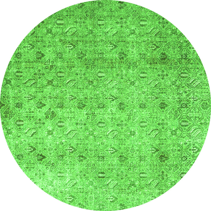 Square Persian Green Traditional Rug, tr4141grn