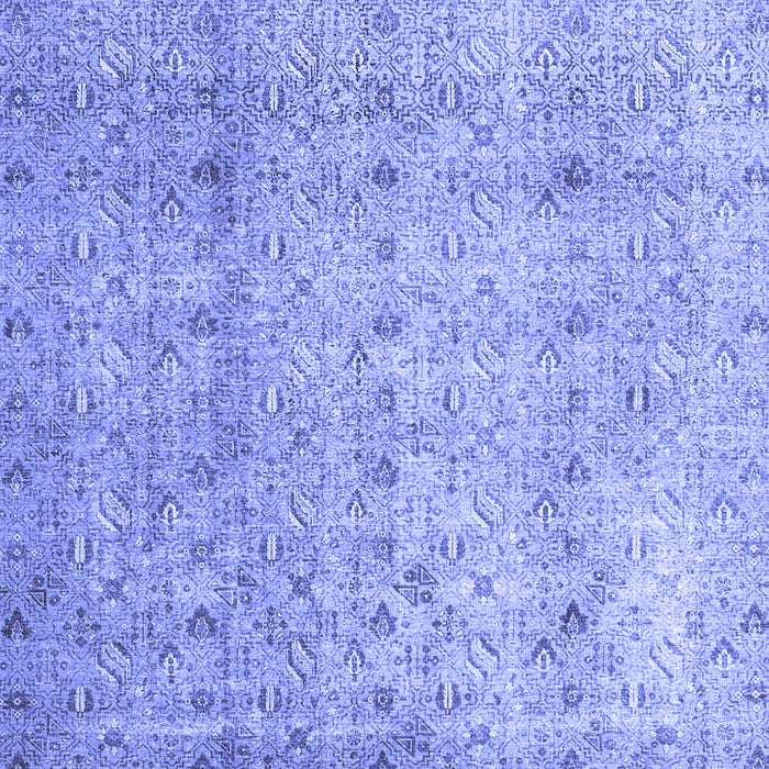 Square Machine Washable Persian Blue Traditional Rug, wshtr4141blu