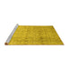 Sideview of Machine Washable Persian Yellow Traditional Rug, wshtr4141yw