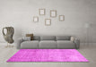 Machine Washable Persian Pink Traditional Rug in a Living Room, wshtr4141pnk