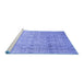 Sideview of Machine Washable Persian Blue Traditional Rug, wshtr4141blu