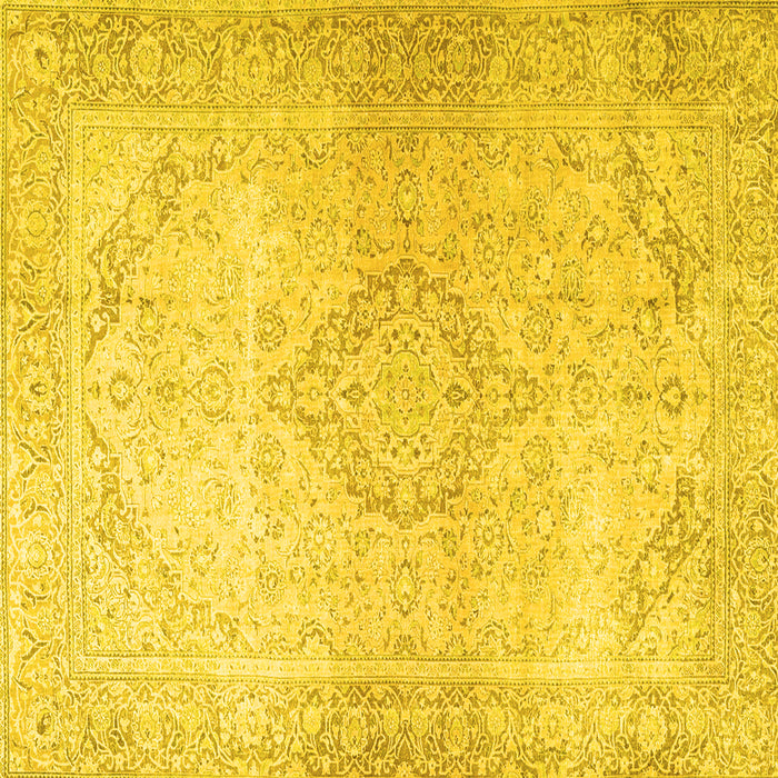 Square Persian Yellow Traditional Rug, tr4142yw