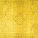 Square Persian Yellow Traditional Rug, tr4142yw