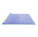 Sideview of Machine Washable Persian Blue Traditional Rug, wshtr4142blu