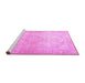 Sideview of Machine Washable Persian Pink Traditional Rug, wshtr4142pnk