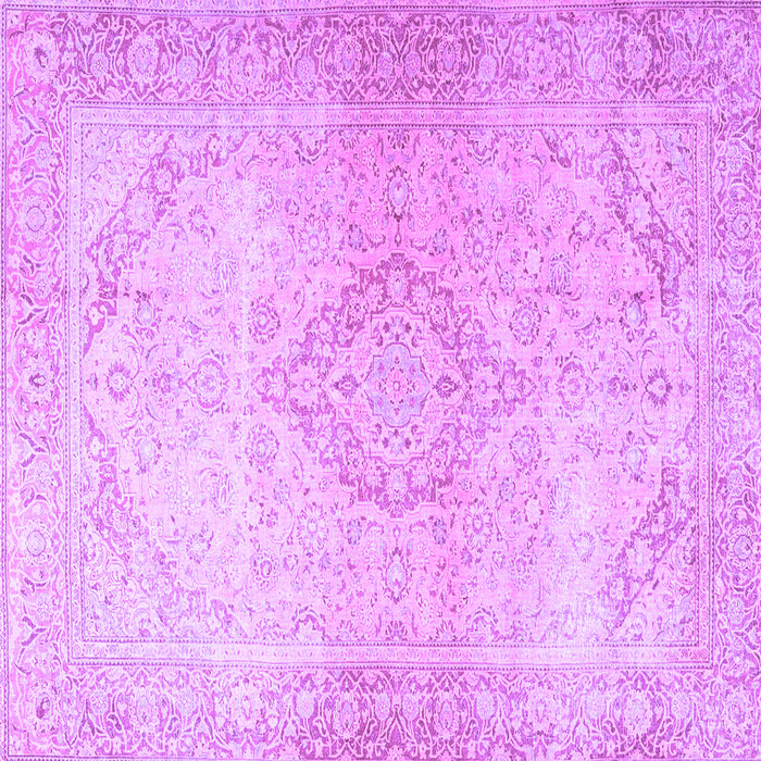 Square Machine Washable Persian Purple Traditional Area Rugs, wshtr4142pur