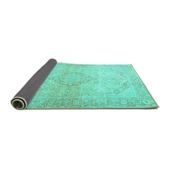 Sideview of Persian Turquoise Traditional Rug, tr4142turq