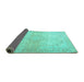 Sideview of Persian Turquoise Traditional Rug, tr4142turq