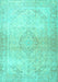 Machine Washable Persian Turquoise Traditional Area Rugs, wshtr4142turq