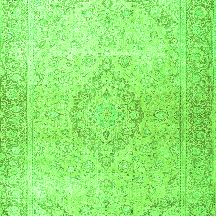 Serging Thickness of Machine Washable Persian Green Traditional Area Rugs, wshtr4142grn