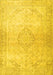 Machine Washable Persian Yellow Traditional Rug, wshtr4142yw
