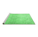 Sideview of Machine Washable Persian Emerald Green Traditional Area Rugs, wshtr4142emgrn