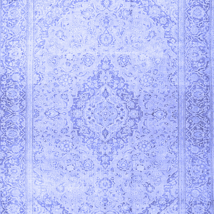Machine Washable Persian Blue Traditional Rug, wshtr4142blu
