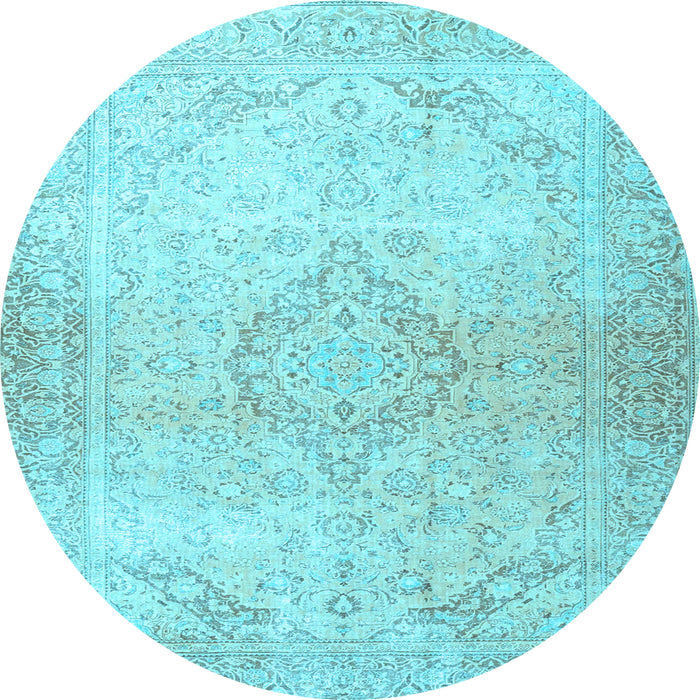 Round Persian Light Blue Traditional Rug, tr4142lblu