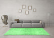 Machine Washable Persian Emerald Green Traditional Area Rugs in a Living Room,, wshtr4142emgrn