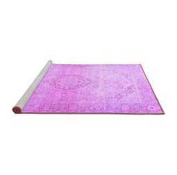 Sideview of Machine Washable Persian Purple Traditional Area Rugs, wshtr4142pur