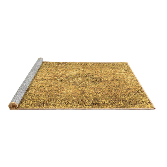 Sideview of Machine Washable Persian Brown Traditional Rug, wshtr4143brn