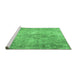 Sideview of Machine Washable Persian Emerald Green Traditional Area Rugs, wshtr4143emgrn