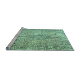 Sideview of Machine Washable Persian Light Blue Traditional Rug, wshtr4143lblu