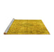 Sideview of Machine Washable Persian Yellow Traditional Rug, wshtr4143yw