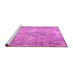 Sideview of Machine Washable Persian Purple Traditional Area Rugs, wshtr4143pur