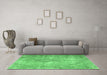 Machine Washable Persian Emerald Green Traditional Area Rugs in a Living Room,, wshtr4143emgrn