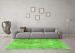 Machine Washable Persian Green Traditional Area Rugs in a Living Room,, wshtr4143grn