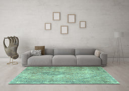 Machine Washable Persian Light Blue Traditional Rug in a Living Room, wshtr4143lblu