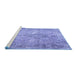 Sideview of Machine Washable Persian Blue Traditional Rug, wshtr4143blu