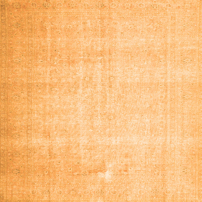 Round Machine Washable Persian Orange Traditional Area Rugs, wshtr4144org