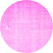 Round Persian Pink Traditional Rug, tr4144pnk