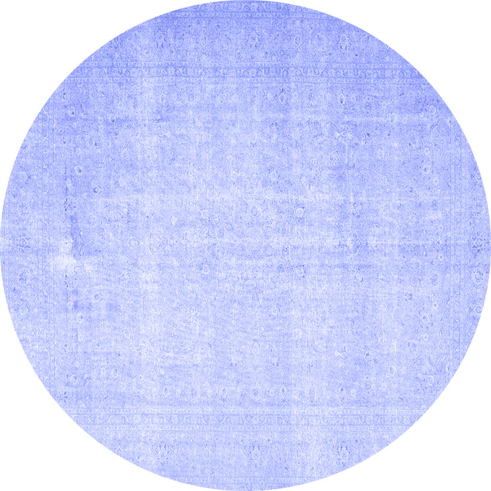 Round Persian Blue Traditional Rug, tr4144blu