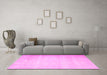 Machine Washable Persian Pink Traditional Rug in a Living Room, wshtr4144pnk