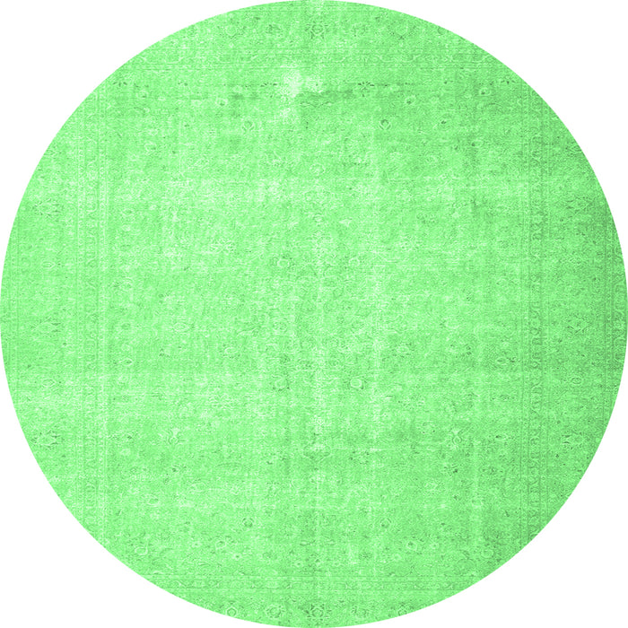 Round Persian Emerald Green Traditional Rug, tr4144emgrn