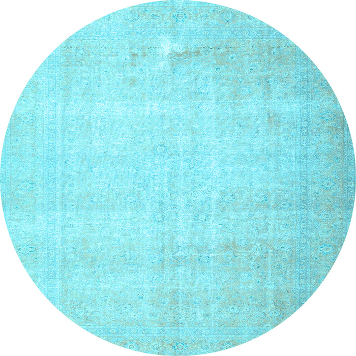 Round Persian Light Blue Traditional Rug, tr4144lblu