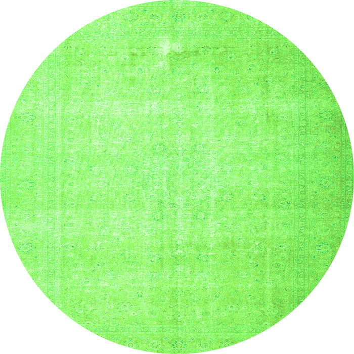 Square Persian Green Traditional Rug, tr4144grn