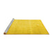 Sideview of Machine Washable Persian Yellow Traditional Rug, wshtr4144yw