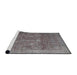 Sideview of Machine Washable Traditional Gunmetal Gray Rug, wshtr4145