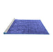 Sideview of Machine Washable Persian Blue Traditional Rug, wshtr4145blu