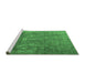 Sideview of Machine Washable Persian Emerald Green Traditional Area Rugs, wshtr4145emgrn